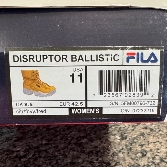 Fila Women's disruptor Ballistic citrus Sneakers Vibrant Orange EUC 11 - Picture 15 of 15